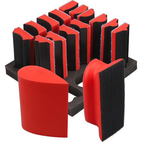 16 Stück Handschleifblock, effektive und langlebige Handschleifblöcke, Schleifschwämme zum Schleifen von Automöbeln, Rost, Metall, Polieren, Küchenutensilien