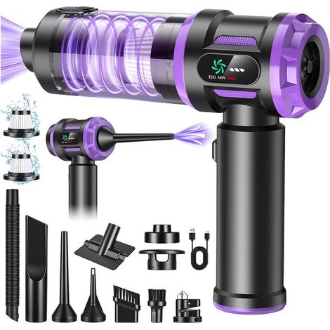 Aspirateur Voiture 5 en 1 Puissant 27000 PA ,Aspirateur à Main sans Fil 3 Vitesses, Aspirateur Portable avec Écran LED, Pour Voiture,Cuisine, canapé, Bureau, Maison et Nettoyage des Poils d'animaux (1/5)