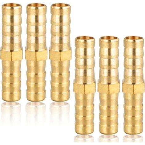 Raccords de tuyauterie en laiton 8 mm (5/16"), 6 pièces, cannelure droite, douille, filetage, connecteur de tuyau