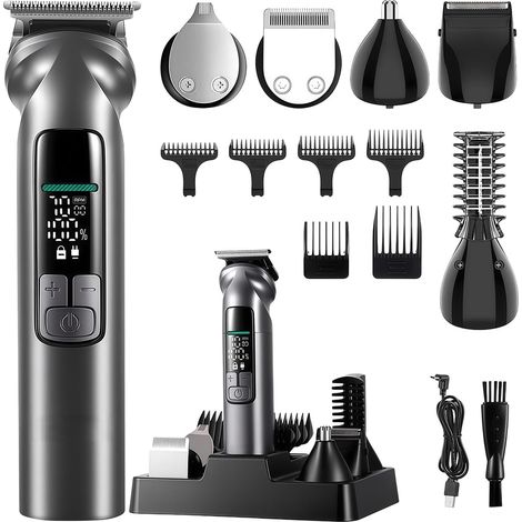 Rasoir électrique rechargeable pour hommes avec batterie 1200 mAh et 150 minutes d ' action pour couper les poils du corps, tondeuse à barbe avec verrouillage de voyage (1/5)