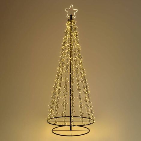 Sapin de noel lumineux Conique avec guirlandes blanc chaud Métallique H280cm 2500 LED Lotti (1/4)