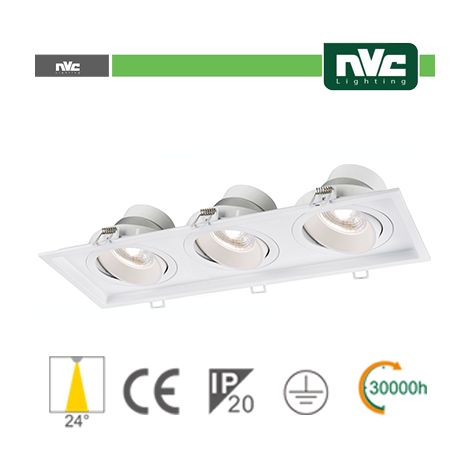 Incasso Multi lampada - 27w (3x9w) 4000k 2160lm 24°