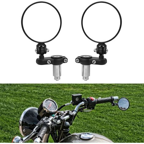 2pcs 7/8" 22mm Moto Guidon Pliant Rétroviseurs, Handlebarre Grips Embouts Retroviseur Latéraux Miroirs pour ATV Vélo Moto Croiseur Scooter électriques (1/5)
