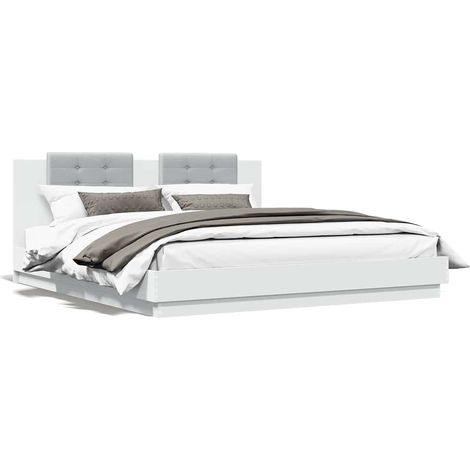 Maison Exclusive - Giroletto con Testiera Bianco 200x200 cm in Legno Multistrato (1/5)