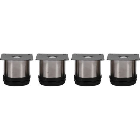 4 pièces en acier inoxydable pieds réglables en hauteur pieds d'armoire support de support rond 60 X 60mm (1/5)