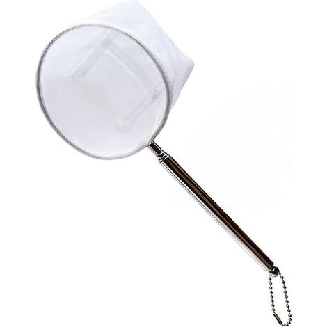 Épuisette d'aquarium à manche rétractable, idéale pour attraper poissons et crevettes et nettoyer les débris. De forme ronde, elle convient aux aquariums, bassins, ruisseaux, etc. (1/5)