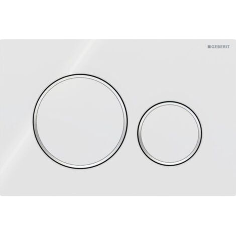 Plaque de commande Geberit Sigma20 à double chasse : blanc, chrome poli (115.882.KJ.1)