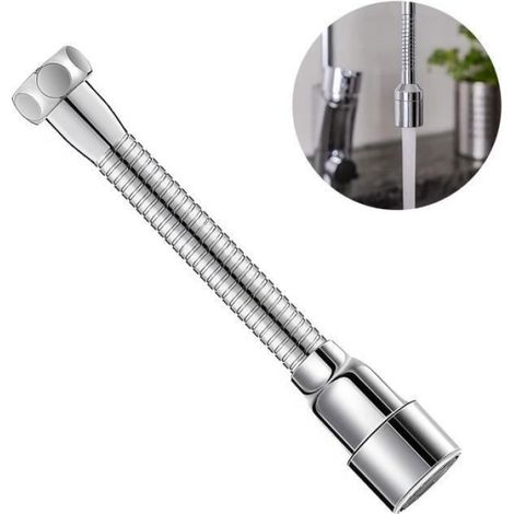 Extension de Robinet - Réglable - Bec Rotatif 360° - Économiseur d'Eau - Longueur 14cm ECONOMISEUR D'EAU (1/4)