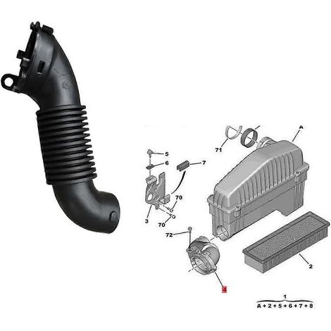 Tuyau d'admission d'air pour filtre à air de voiture, référence 9809166680, pour Peugeot 301 (2008) et Citroën C3 1.2 et 1.6 (Australie). (1/4)