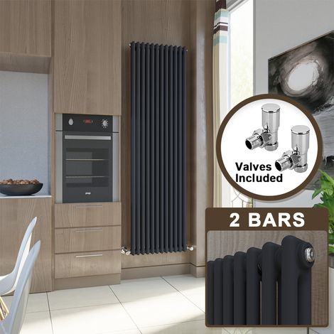 ELEGANT Cast Iron Style Radiator Vertical Radiator 1800 Double Column Rads Anthracite Radiator 1800 x 560 mm (1/5)