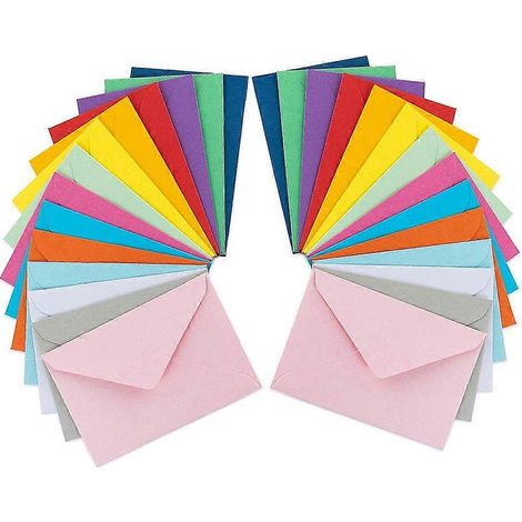 100 pochettes colorées pour cartes, enveloppes unies, enveloppes photo, enveloppes à lettres, enveloppes pour petits budgets, enveloppes pour économiser de l'argent. (1/4)