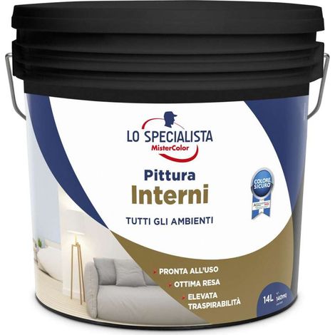 pittura murale traspirante lo specialista di mistercolor "interni" bianco 14 lt