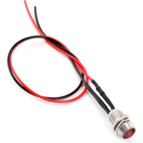 Lot de 4 LED de Tableau de Bord 12V 8mm - Rouge, Témoins d'Avertissement pour Voiture/Van (1/5)