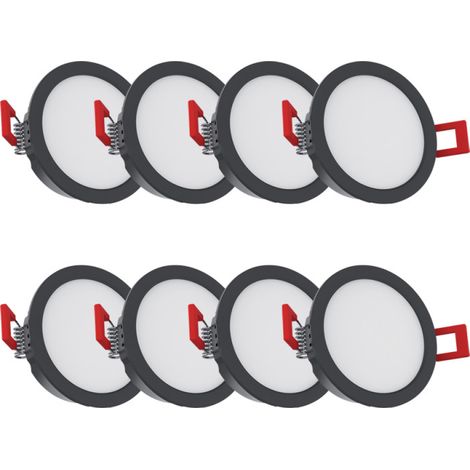 Xanlite – Pack de 8 spots LED encastrables 4W 345 lumens – CCT IP54 – Éclairage noir pour intérieur – Installation murale et plafond (1/5)