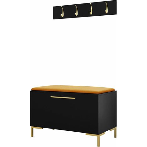 Conjunto para recibidor Nomal VIII, Negro, 0x0x0cm, Tapiz, Aglomerado laminado, Colocada, Montada en la pared (1/5)