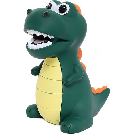 Tirelire Dinosaure Verte Mange-pièces, Grande Boîte à Monnaie pour Enfant (1/4)