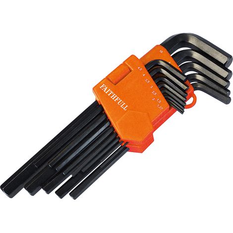 Faithfull Long Arm Hex Key Set, 13 Piece (1.3-10mm) FAIHKS13ML (1/2)