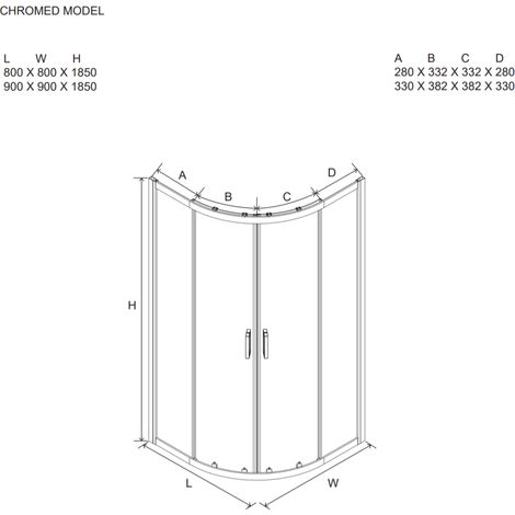 Box doccia semicircolare 80x80 6 mm cristallo opaco  Giada (1/6)