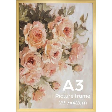Bilderrahmen Posterrahmen Wandmontage hoch quer A3 Gold (1/5)