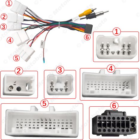 Compatible with both new and old Toyota and GM car audio/video power supply reversing connection cable, PalmX large screen navigation tail cable (1/4)