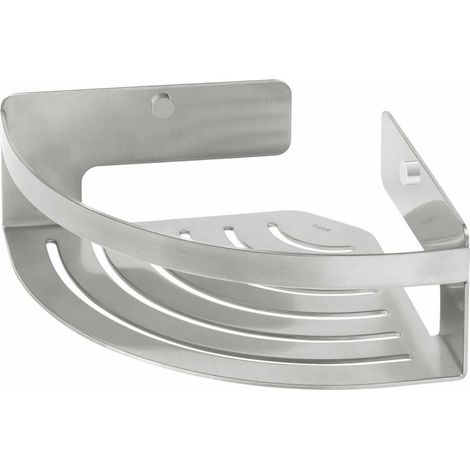 Tiger Caddy Corbeille porte savon d'angle 18.4x7x18.4cm inox brossé (1/5)