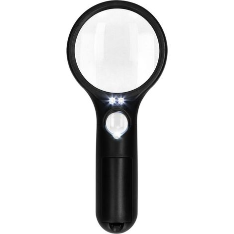 Loupe de Lecture Loupe 3X Loupe Lumineuse avec 3 LED Haute Puissance Loupe Grossissante Loupe Liseuse pour Les Seniors, Horloger, Passe-temps, Artisanat, Monnaies, Timbres (1/5)