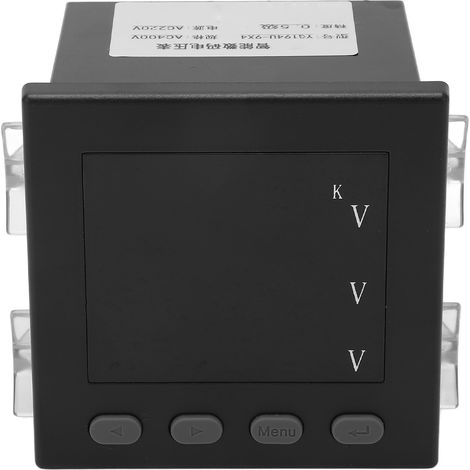 Voltmètre numérique intelligent triphasé noir AC220V, ignifuge stable, compteur de tension intelligent (1/5)