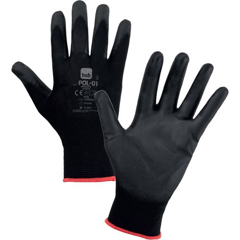 12 x kochfeldhandschuhe polyester/polyurethan schwarz tg. 8