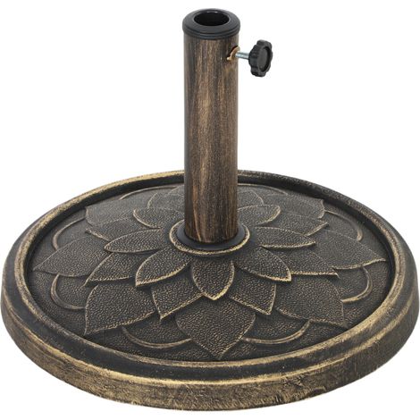 Base per Ombrellone Ø46x34 cm da 12 kg in Resina Metallo e Cemento Bronzo (1/5)