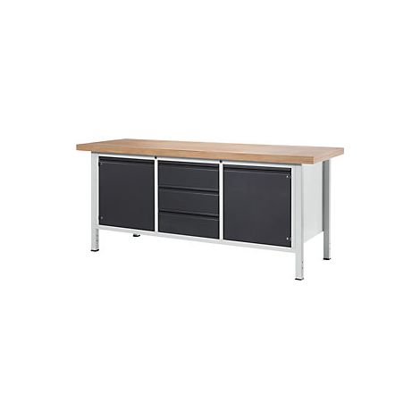 Banco de trabajo  bastidor modular  3 cajones  2 puertas 