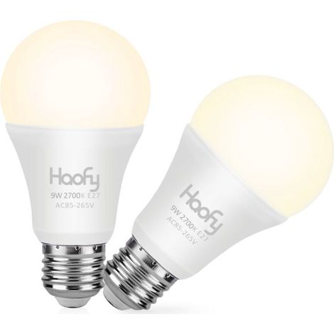 Ampoule LED néon ronde 9 W, lumière chaude 2700 K, pour intérieur et extérieur, compatible E27, lot de 1 (1/5)