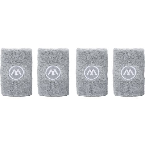 2 paires de bandeaux de poignet sportifs - Absorbants, polycoton, unisexe, gris - Pour basketball, fitness, tennis (1/5)