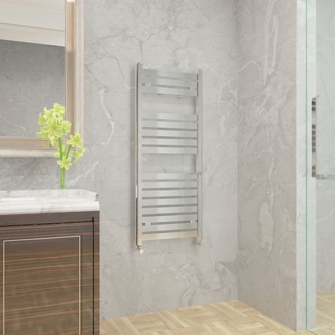 Square Flat Panel Chrome Towel Radiator Bathroom 1200x500mm (1/5)