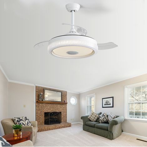 CHICFURN Ventilador de techo 42" 32W LED RGB blanco 3 aspas ABS motor DC (1/5)