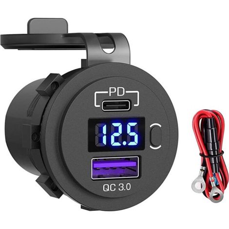 12V/24V Schnelllade 3.0 USB SUV Autoladegerät wasserdicht 36W Type-C PD Stecker mit Ein/Aus-Schalter (1/5)