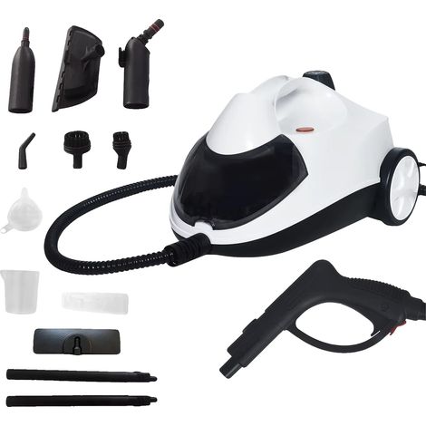 Nettoyeur à vapeur portatif, puissance de 2000W, température élevée de 106°C, BLANC (1/2)