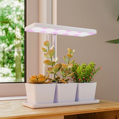 Vollspektrum-Pflanzenlampe mit 30 LEDs, höhenverstellbar, mit automatischem Timer, 5 Helligkeitsstufen und 3 Boxen
