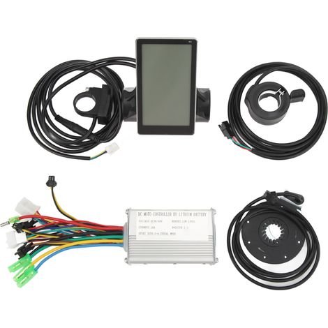 Kit conversion batterie lithium vélo électrique 15A contrôleur SM connecteur double câble lumineux M5 écran accélérateur pouce capteur d'assistance (1/5)