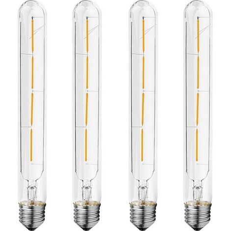Lot de 4 Ampoules à Filament Long Tubulaire E27 4W. Remplacement Ampoule Halogène 40W. 220-240V AC. 2700K Blanc Chaud 400LM [Classe énergétique B] (1/5)
