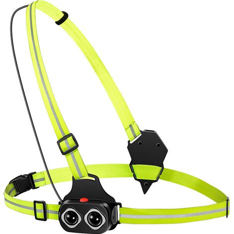 Lampe de Course à Pied - Eclairage de Poitrine pour Course, USB Rechargeable LED Lampe de Poitrine avec 2 modes d'éclairage et Angle de Faisceau à 120° Lampe Running pour Jogging, Camping, Coureurs (1/5)
