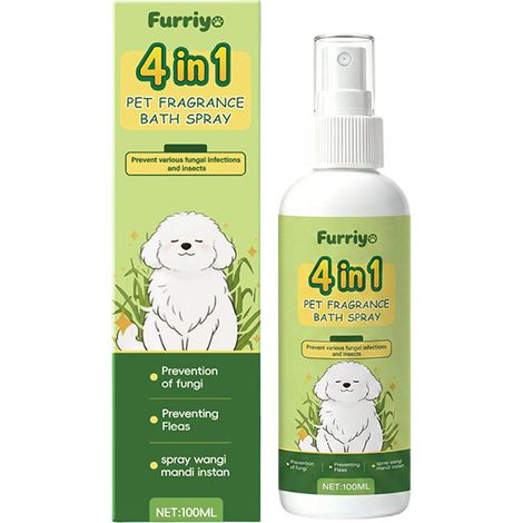 FURRIYO Pet 4-in-1 Duftbadespray, geeignet für Katzen und Hunde, reinigt und beduftet, Pflegeprodukt für Haustiere (1/5)