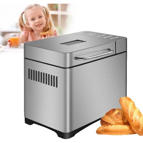 Brotbackautomaten 19 IN 1, Edelstahl Brotbackautomaten mit Digital Touch Panel, 650W Brotbackmaschine mit Automatische Zutatenbox