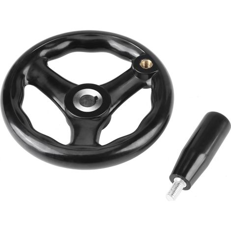 1PC 12125mm Black Round 3 Spoke Hand Wheel for Lathe Milling Machine