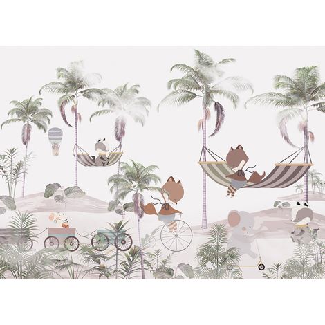 Papier peint panoramique Enfants - Animaux - 195 cm x 140 cm (1/2)