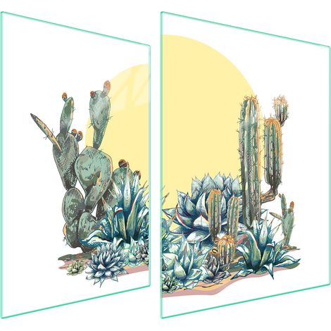 GLASSCHUTZPLATTE FÜR HERD 70x52 CACTUS