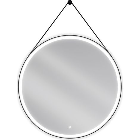 Mexen Reni espejo de ba帽o iluminado, redondo 90 cm, LED 6000K, antivaho, marco negro - 9812-090-090-611-70 (1/5)