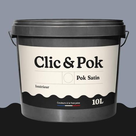 POK SATIN Peinture Mur Plafond – Intérieure Satinée, Lessivable, Multisupport - Blanc Oxydé - 2,5L