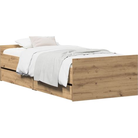 Estructura de cama Roble Artesanal 100 x 200 cm vidaXL (1/5)