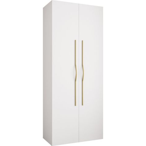 Armario Hartford 562, Blanco, 246x100x42cm, Puertas de armario: Con bisagras, Número de estantes: 6 (1/5)