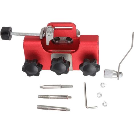 Affteur de trononneuse Portable léger manivelle gabarit d'afftage de chane pour scies électriques rouge (1/5)